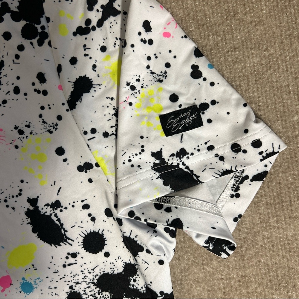Sunday Swagger Men's XL Multicolor Splatter Print Shirt - Picture 4 of 7